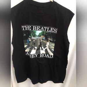 The Beatles Abbey road sleeveless muscle tank-black tee apple corps brand size l